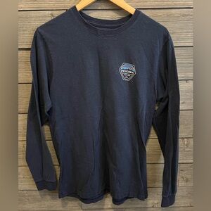 Patagonia Women’s Long Sleeve Tee Navy with Chest Logo. Size Medium